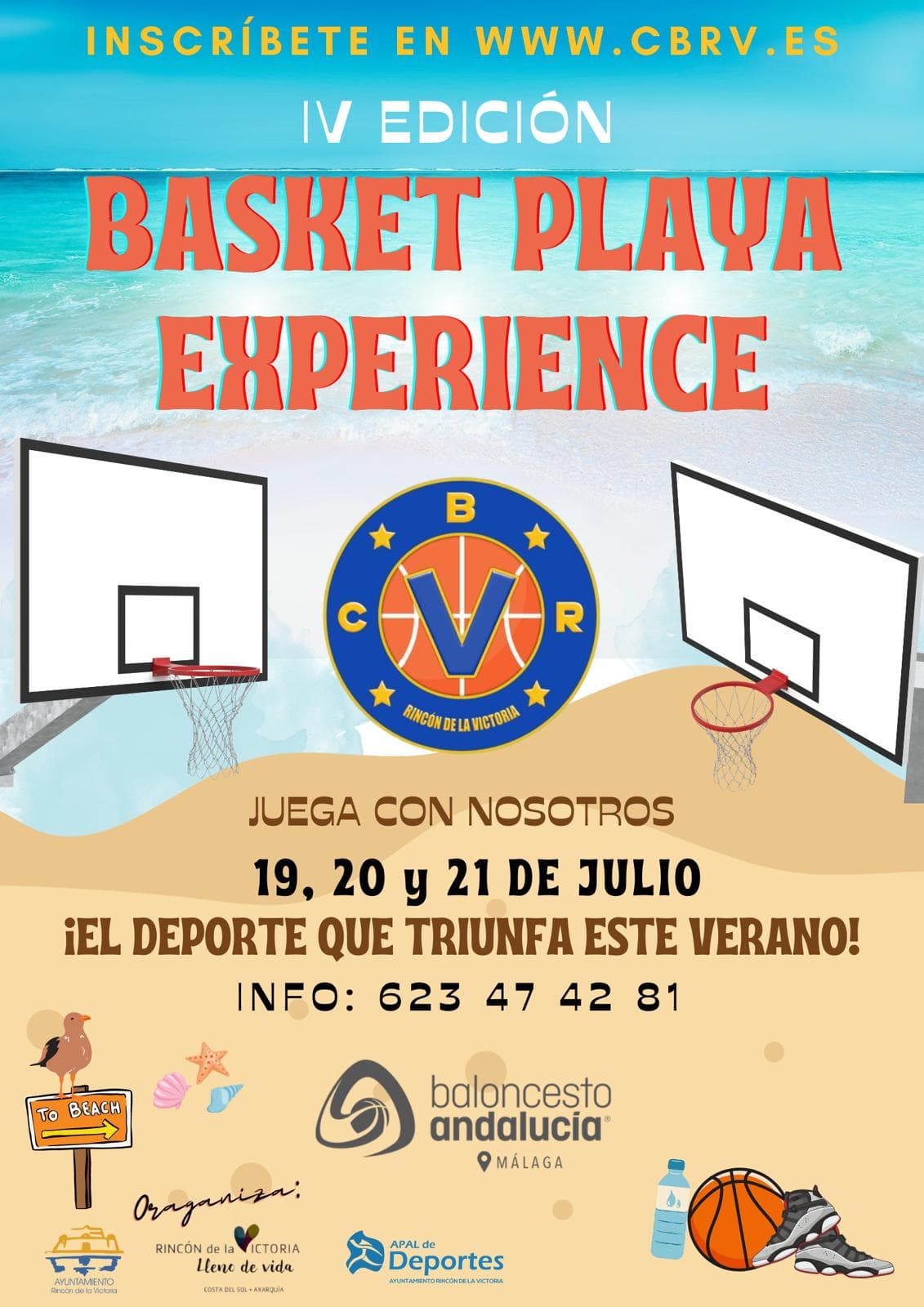 Rincón de la Victoria celebrará el IV Torneo Basket Playa Experience del 19 al 21 de julio en el que participarán más de 200 jugadores
