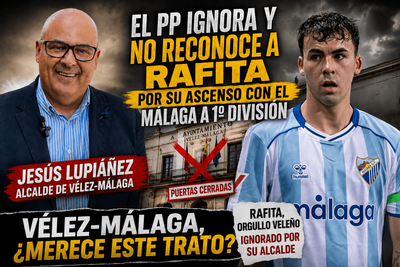 Jesús Lupiáñez se niega a homenajear y recibir en el Ayuntamiento al veleño Rafita, pilar fundamental en el ascenso del Málaga CF a 1º división