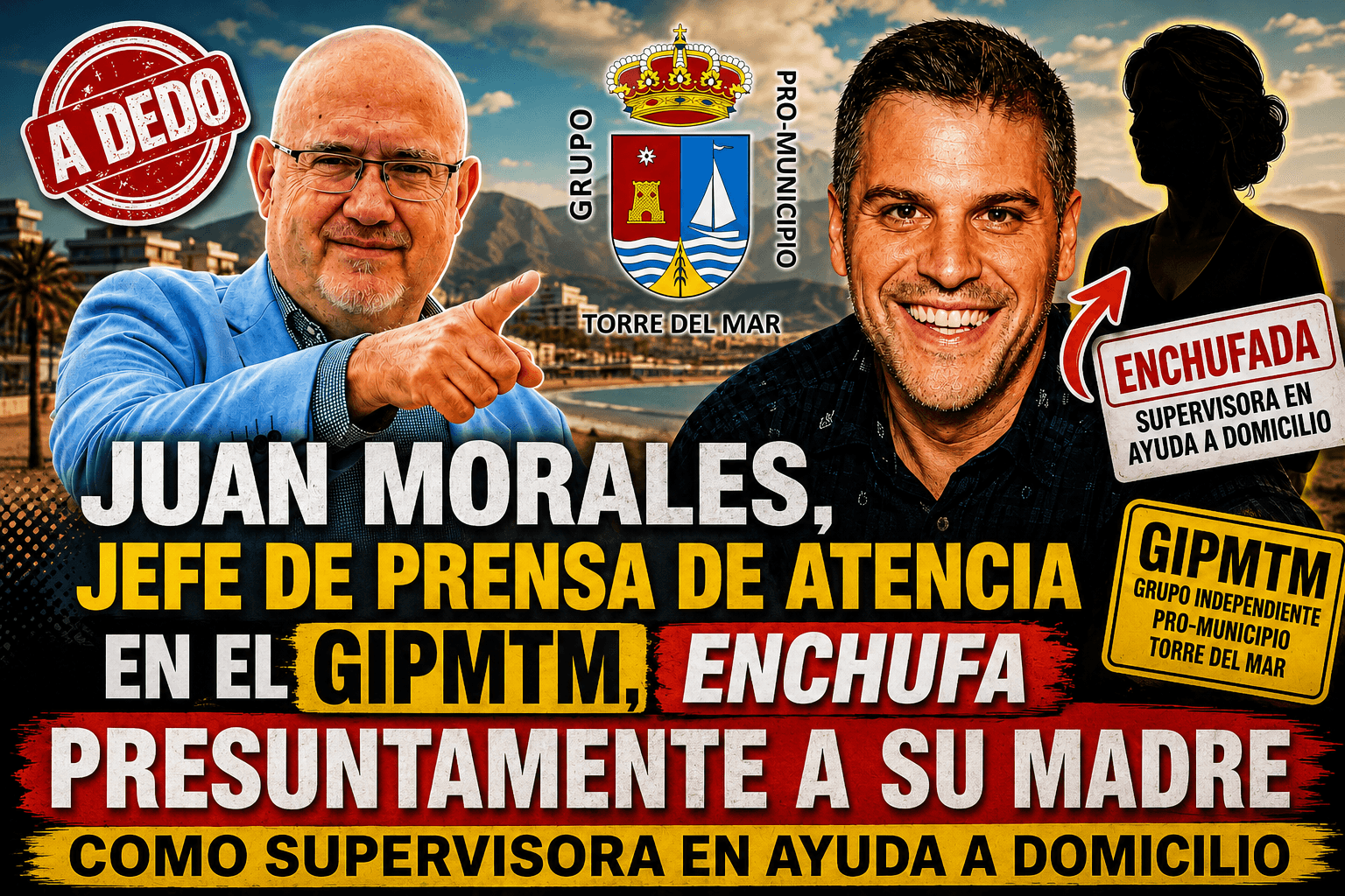 Juan Morales, jefe de prensa de Atencia en el GIPMTM, enchufa presuntamente a su madre como supervisora en Ayuda a Domicilio